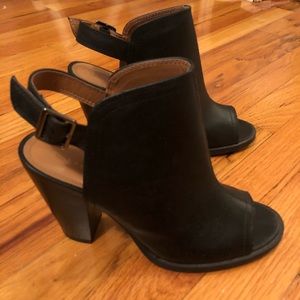 Black Open Toe Booties